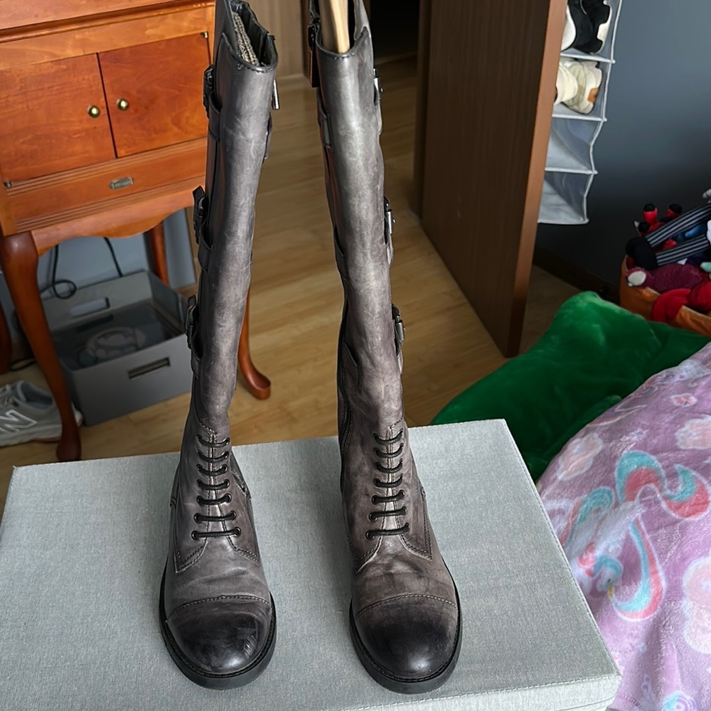 Stylish Gray Knee-High Women's Boots